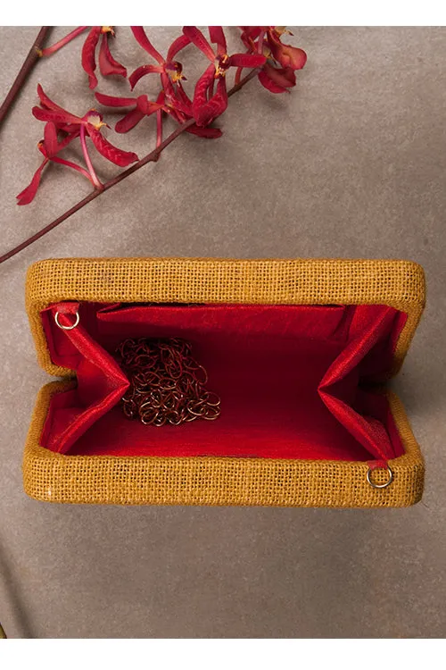 Red Buttercups Mustard
 Box Clutch