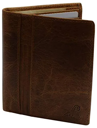 RFID Blocking Mens Leather Slim Bi-Fold Big Hipster European Wallet USA Series Gift Box