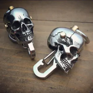 Silver Skull Head Clasp Keychain Pendant