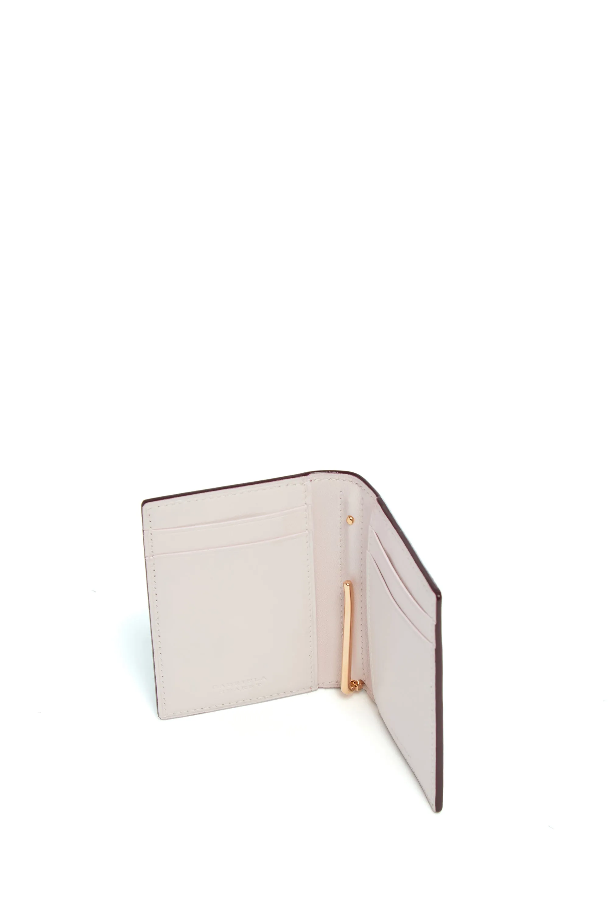 Simple Card Wallet in Bordeaux & Pink Leather