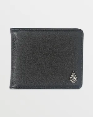 Single Stone Leather Wallet - Black