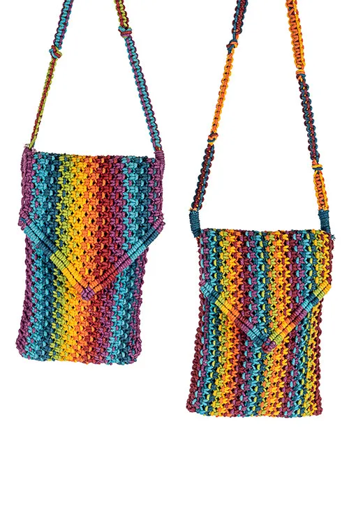 Sweven Striped Hand-Knotted Mobile Pouch