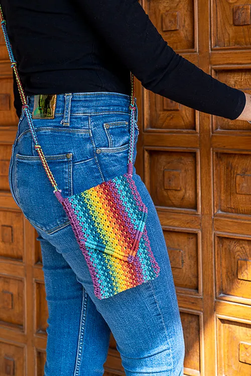 Sweven Striped Hand-Knotted Mobile Pouch