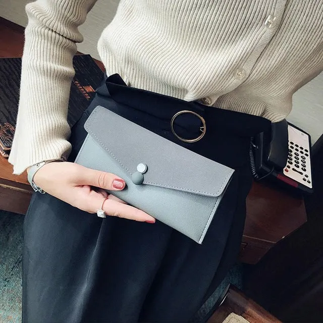 Synthetic Women Leather Long Clutch Wallet Money Card Holder Purse Handbag