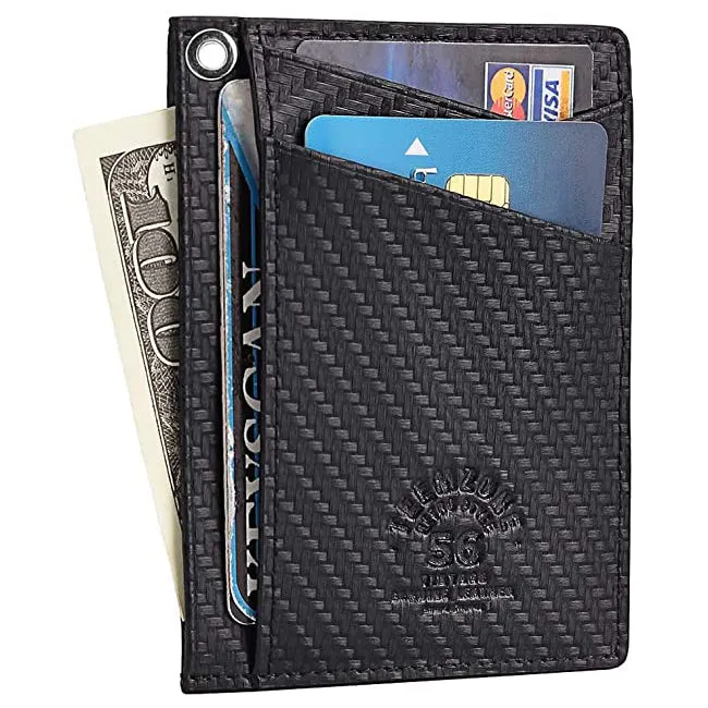 Teemzone RFID Blocking Genuine Leather Slim Cardholder (3741)