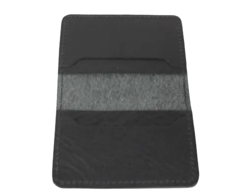 The Quad Black Full Grain Leather Slim 4 Card Wallet "Minimalist Series"