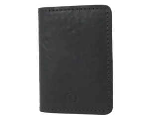 The Quad Black Full Grain Leather Slim 4 Card Wallet "Minimalist Series"