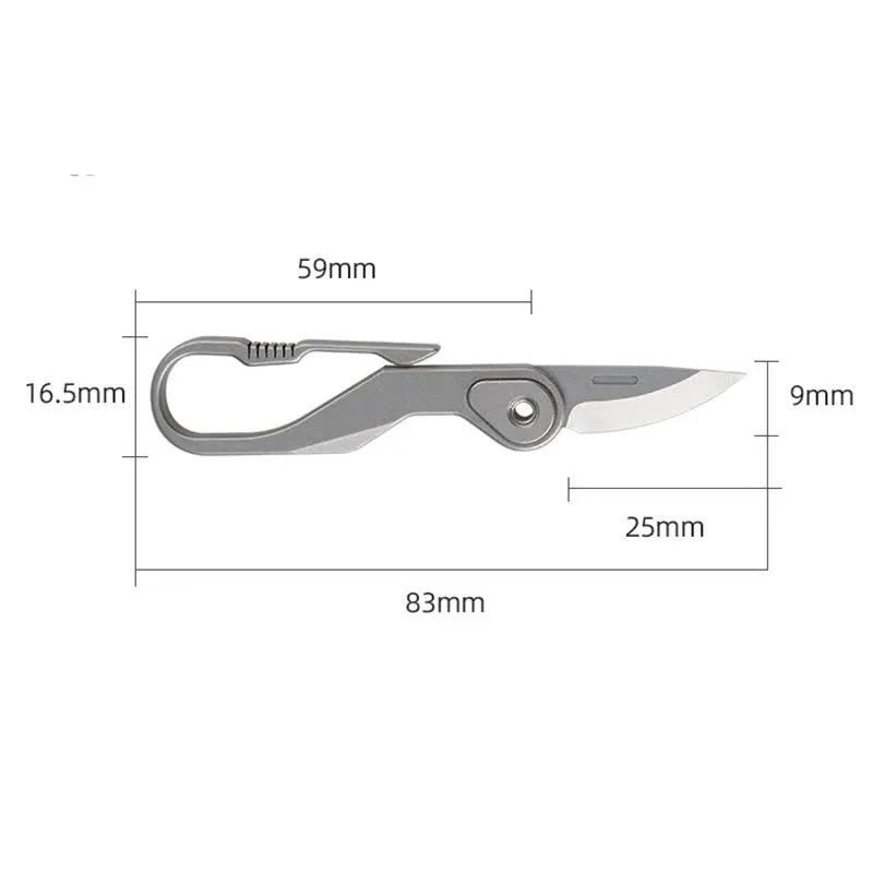 Titanium Mini Folding Knife Box Cutter Keychain