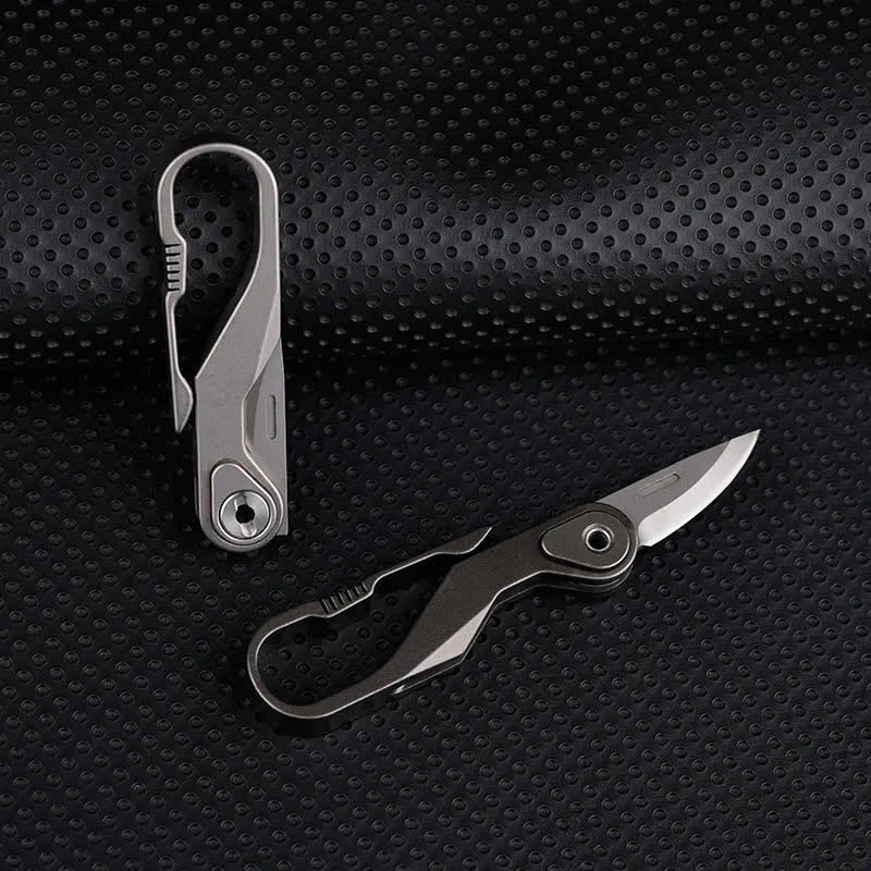 Titanium Mini Folding Knife Box Cutter Keychain