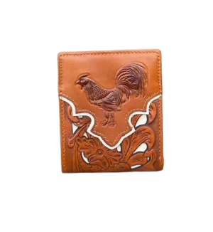 Top Notch Men's Light Brown Rooster Bi-Fold Wallet