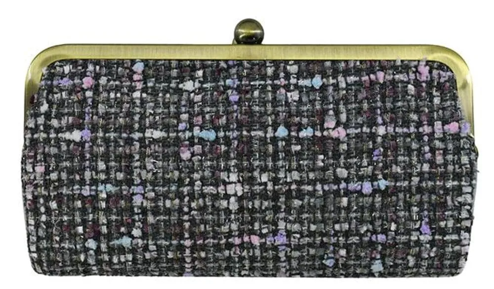 TW208 Tweed Kiss Lock Clutch