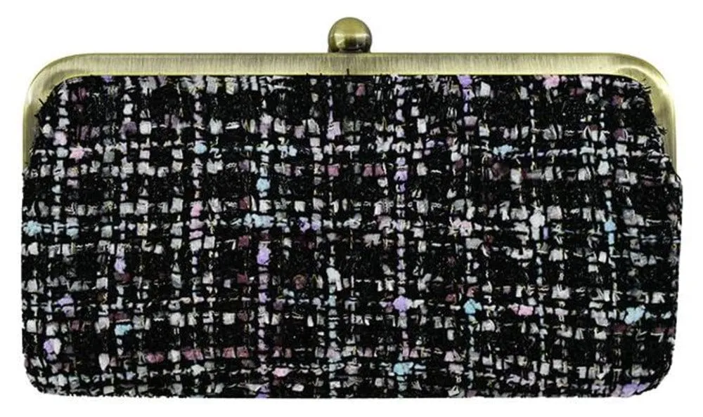 TW208 Tweed Kiss Lock Clutch