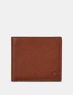 Two Fold East West Brown Leather Wallet