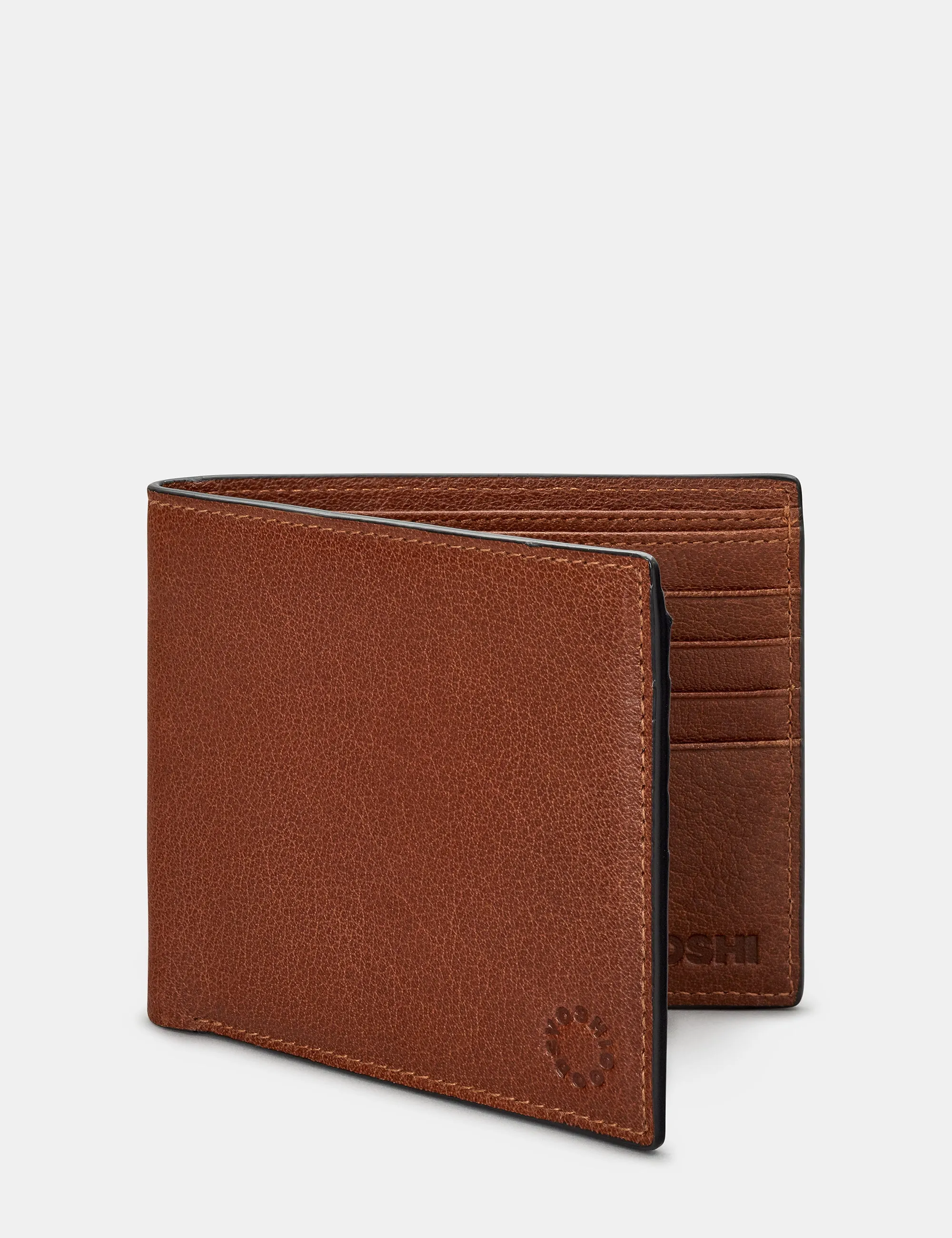 Two Fold East West Brown Leather Wallet