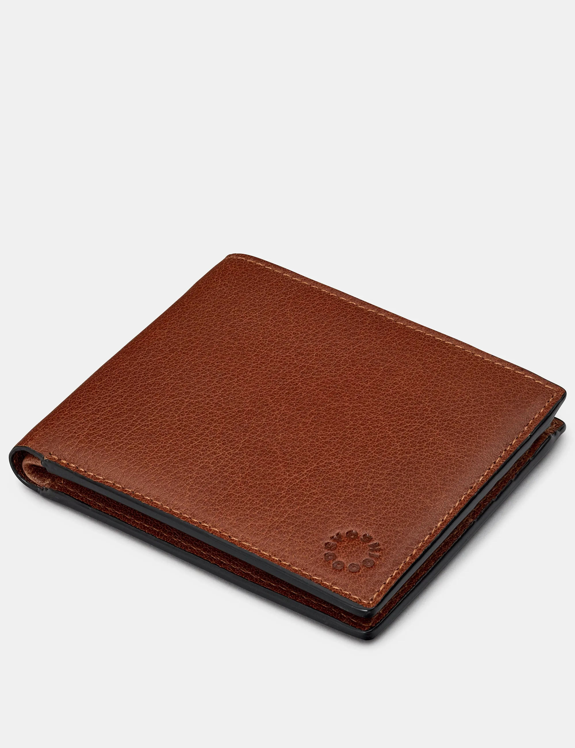 Two Fold East West Brown Leather Wallet