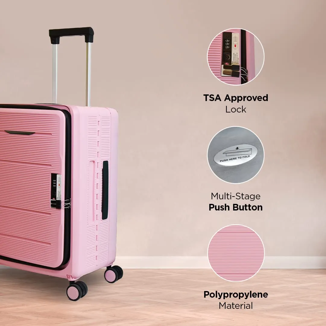 UMAI Collapsible & Foldable Hardcase Cabin Luggage(20 inch-55 cm) | Suitcase for Travel | Travel Bag for Men & Women | 8 Wheels | Trolley Bag | TSA Lock | Easy-to-Store (Rose Pink)