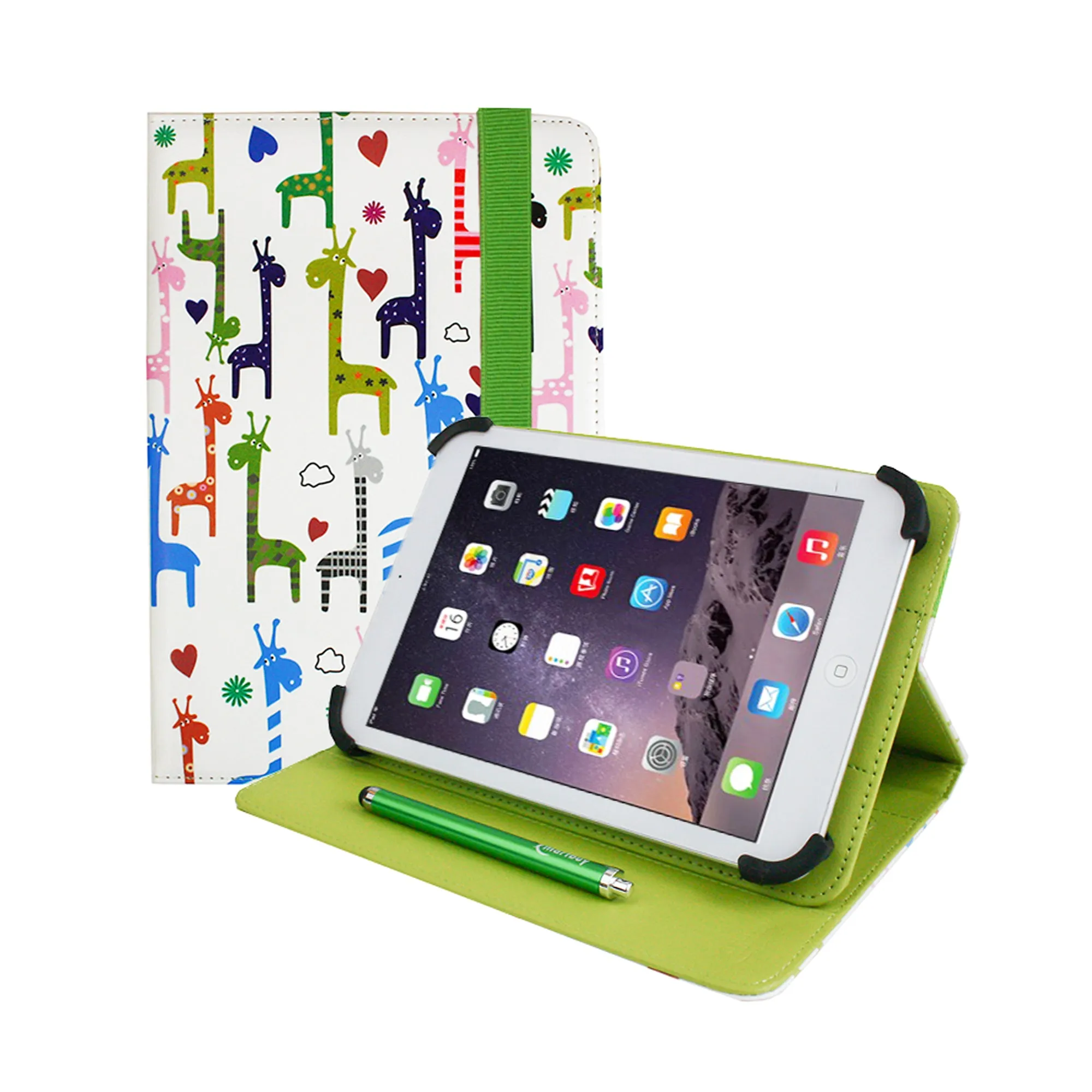 Universal Tablet Case - Multicolored Giraffes