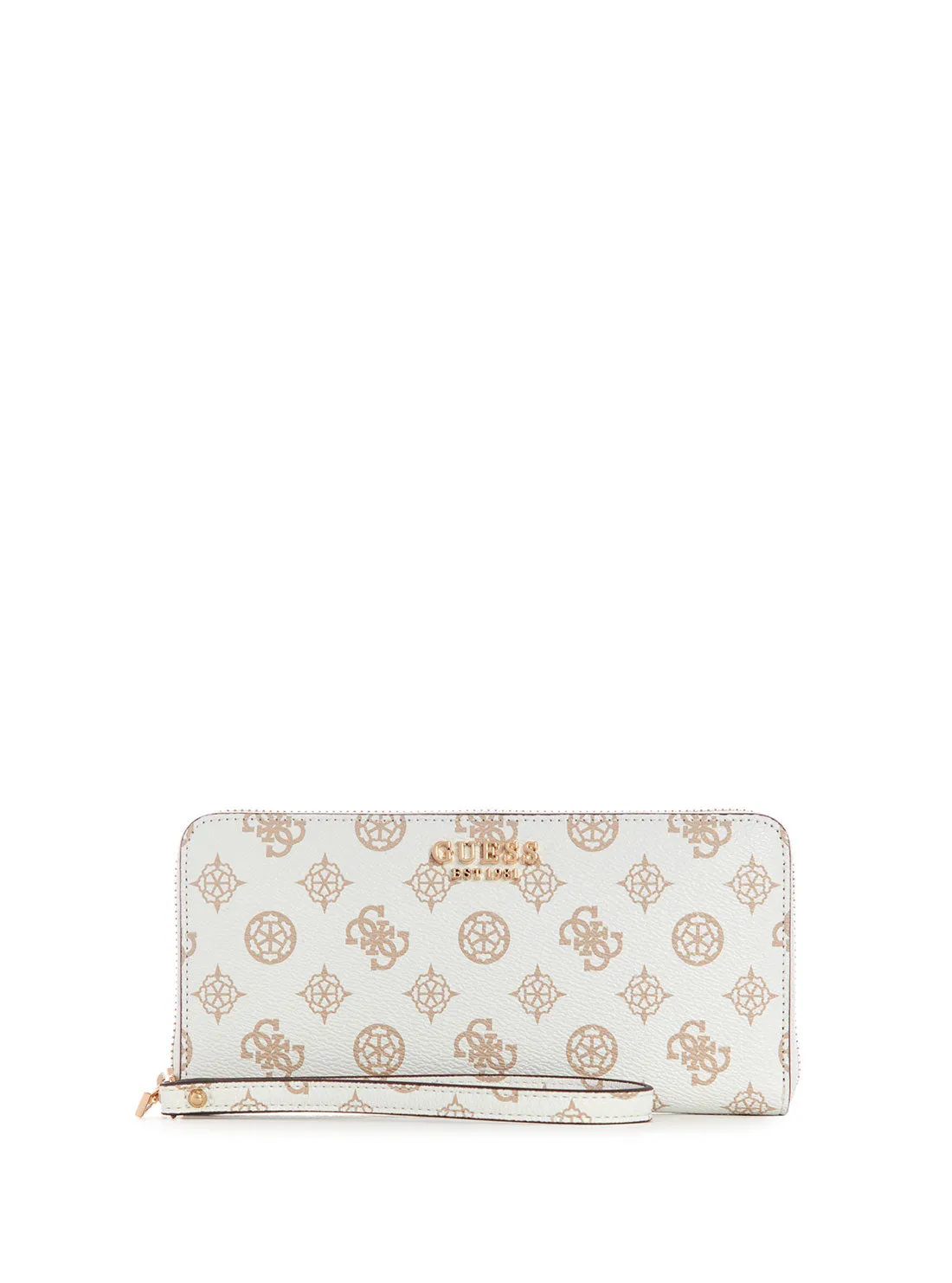 White Logo Laurel Croco Large Wallet